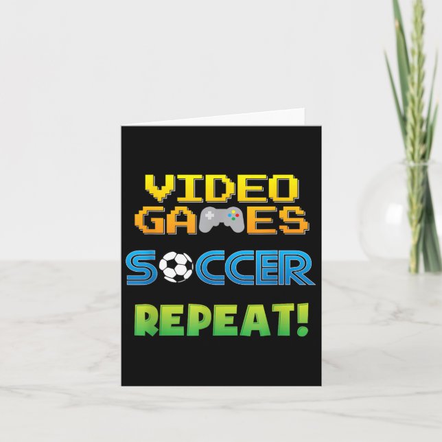 Carte Jeux Vidéo, Football, Citation Drôle Dit Graphique (Devant)