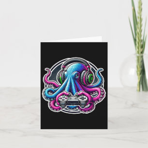Carte Jeux Vidéo Octopus Drôle Joueur Amoureux Octopus G
