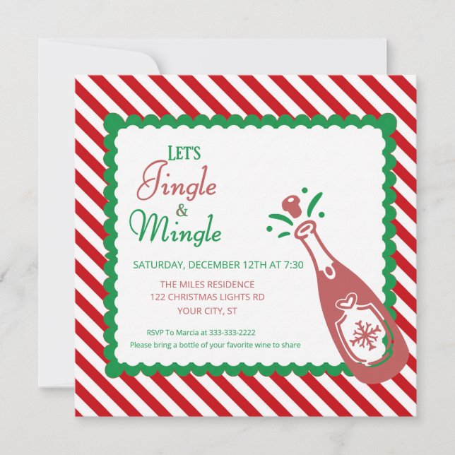 Carte Jingle and Mingle Christmas Holiday Cocktail Party (Devant)