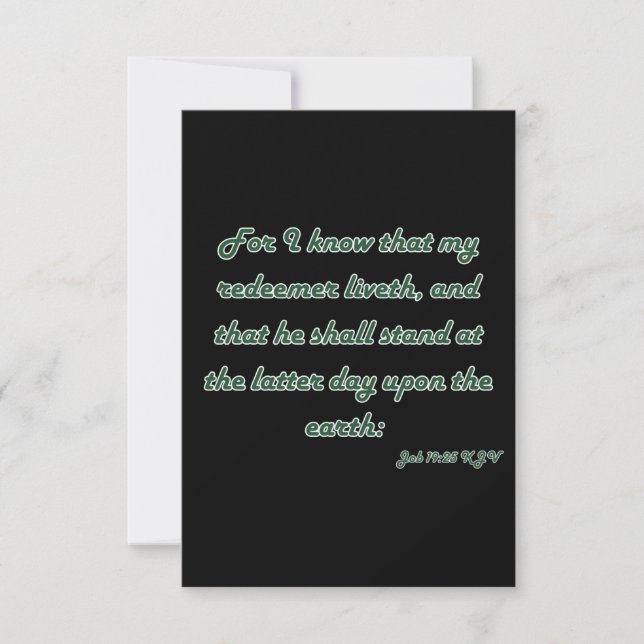 Carte Job 19:25 KJV Bible Scripture Salutation (Devant)