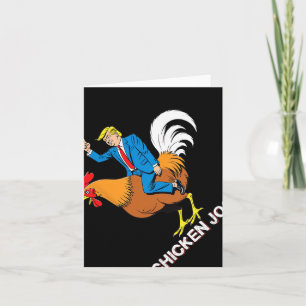 Carte Jockey de poulet Trump drôle Mème Surreal Humour T
