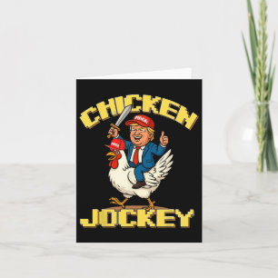 Carte Jockey de poulet Trump Mème amusant