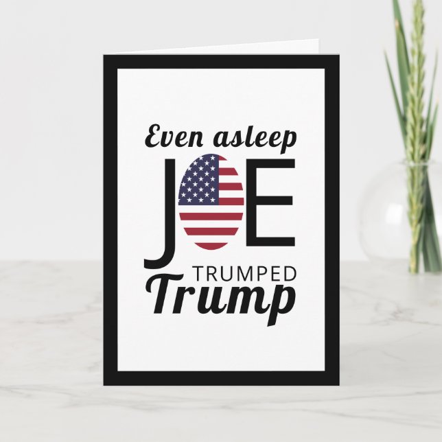 Carte Joe Trumped Trump, drapeau américain (Devant)