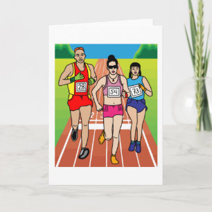 Carte Jogging Marathon Coureurs Et Train