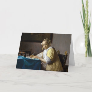 Carte Johannes Vermeer - Une dame écrit une lettre