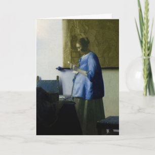 Carte Johannes Vermeer - Une femme en bleu lisant une le