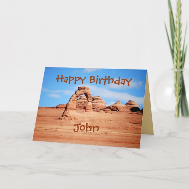 Carte John Joyeux Anniversaire, Arc Délicat, Arches Utah (Devant)