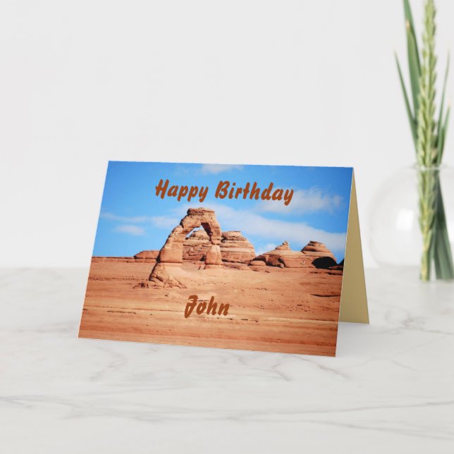Carte John Joyeux Anniversaire, Arc Délicat, Arches Utah (Devant)