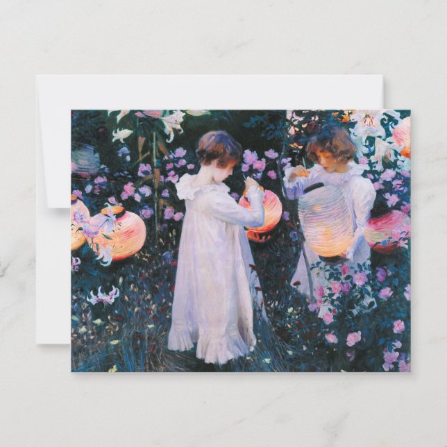 Carte John Singer Sargent Carnation Lily Lily Rose (Devant)
