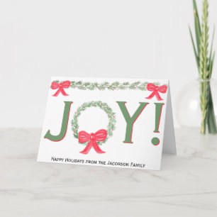 Carte Joie ! Aquarelle Pine Wreath & Garland Photo à l'i