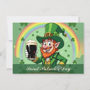 Carte Joie de lutin sous l'arc-en-ciel