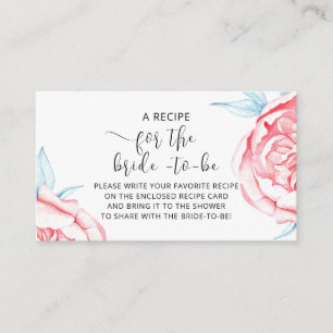 Carte jointe "RECETTE pour la mariée - à - être"