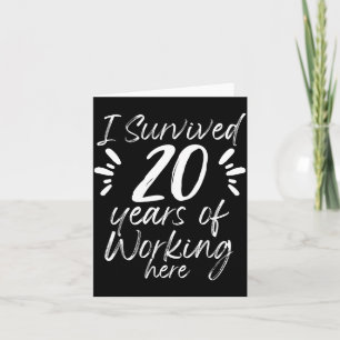 Carte Joli 20e anniversaire de travail survécu Employé