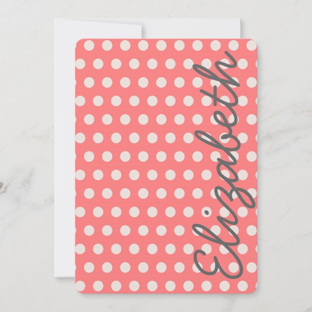 Carte Joli adorable bulle de chewing-gum pois rose (Devant)