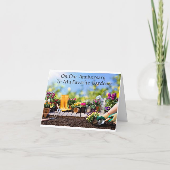 CARTE * JOLI ANNIVERSAIRE* À * MON GARDENER PRÉFÉRÉ* (Devant)