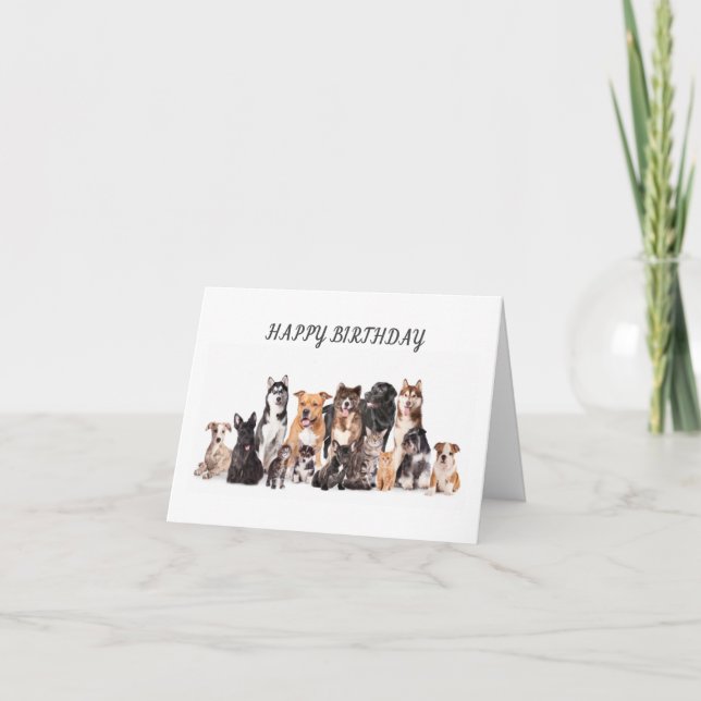 CARTE **JOLI ANNIVERSAIRE À MON VÉTÉRINAIRE PRÉFÉRÉ** (Devant)