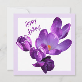 Carte Joli anniversaire joli joli crocus violet floral