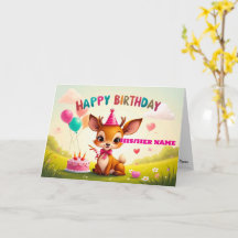 Joli bébé cerf rose anniversaire