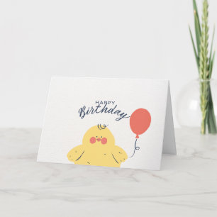 Carte Joli bébé poussin joyeux anniversaire