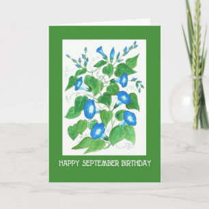 Carte Joli Blue Morning Gloire Septembre Anniversaire