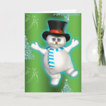 Joli Bonhomme de Neige Dansant Noël Vert