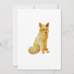 Carte Joli brun orange peint à la main aquarelle renard