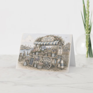 Carte Joli chariot de fleurs au bord de la route