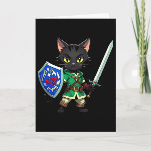 Carte Joli chat noir en tant que personnage de jeu vidéo