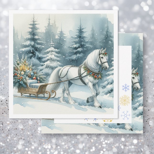 Carte Joli Cheval d'hiver et un Sleigh de Noël (Créateur téléchargé)