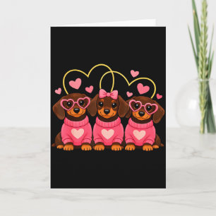 Carte Joli chien dachshund Saint-Valentin romantique amo