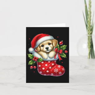 Carte Joli Chiot Dans Les Bas De Noël Pour Les Animaux A