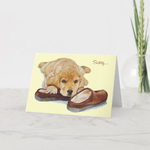 Carte joli chiot golden extraction portrait chien désolé