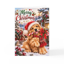 Joli chiot Golden Retriever Joyeux Noël