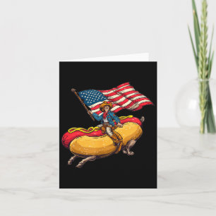 Carte Joli Costume de Cowboy Weenie Hotdog avec les Coul
