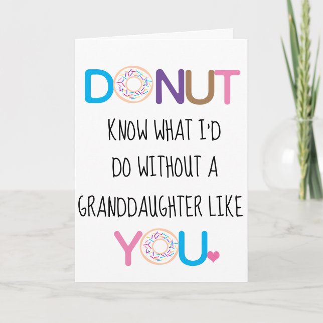 Carte Joli Donut Joyuse Saint-Valentin Petite-Fille (Devant)