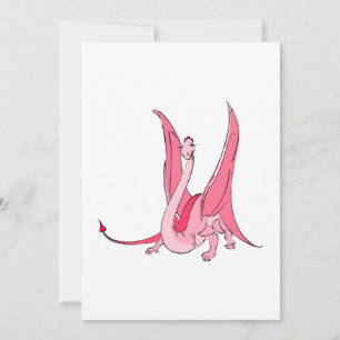 Carte Joli Dragon Imaginaire Rose
