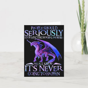 Carte Joli Dragon Sérieusement Dragon Pour Femmes Et Fil