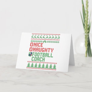 Carte Joli Entraîneur de Football Vilain Cadeau de Noël