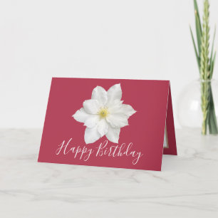 Carte Joli Floral Moderne Clematis Flower Pink Anniversa