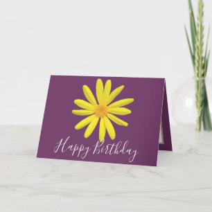Carte Joli Floral Moderne Fleur Fleur pourpre Anniversai