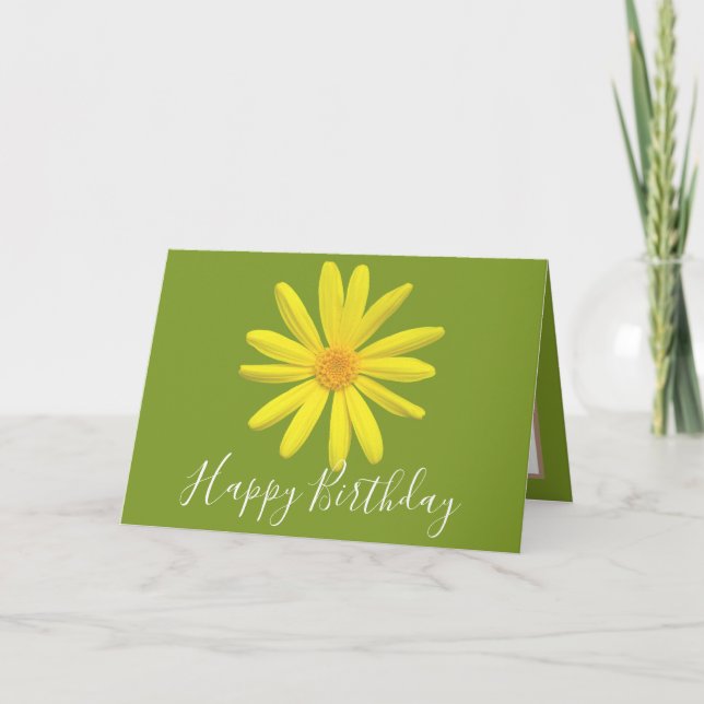 Carte Joli Floral Moderne Fleur Vert Fleur Anniversaire (Devant)