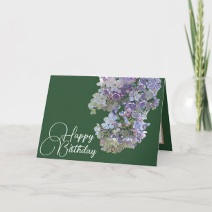 Carte Joli Floral Moderne Lilac Fleur Vert Anniversaire
