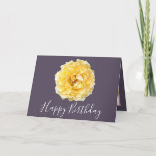 Carte Joli Floral Moderne Rose Fleur pourpre Anniversair