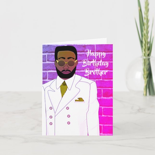 Carte Joli Frère Africain Américain Anniversaire (Devant)