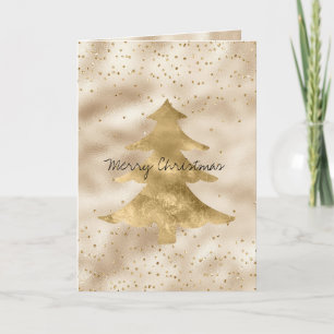 Carte Joli Glam Gold Sparkle Dots Arbre de Noël
