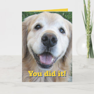 Carte Joli Golden Retriever Félicats Graduate-Vous L'Ave