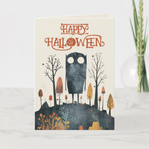 Carte Joli Halloween Monster Éffrayant automne décor