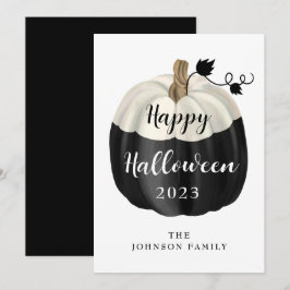 Carte Joli Halloween Noir Et Blanc Citrouille