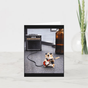 Carte Joli hamster rockstar guitare drôle punk rock'n ro