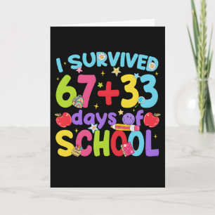 Carte Joli heureux 100 jours d'école premier jour d'écol